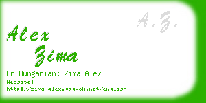 alex zima business card